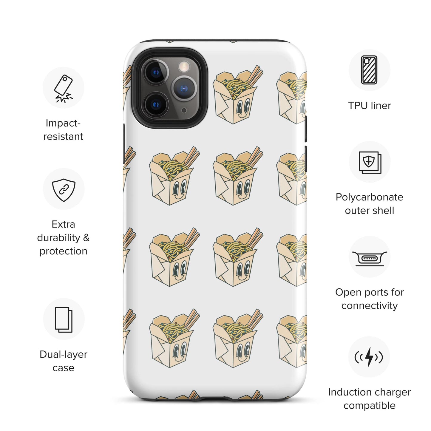 Tough Case for iPhone® -  takeout noodles, cartoon case, pop culture