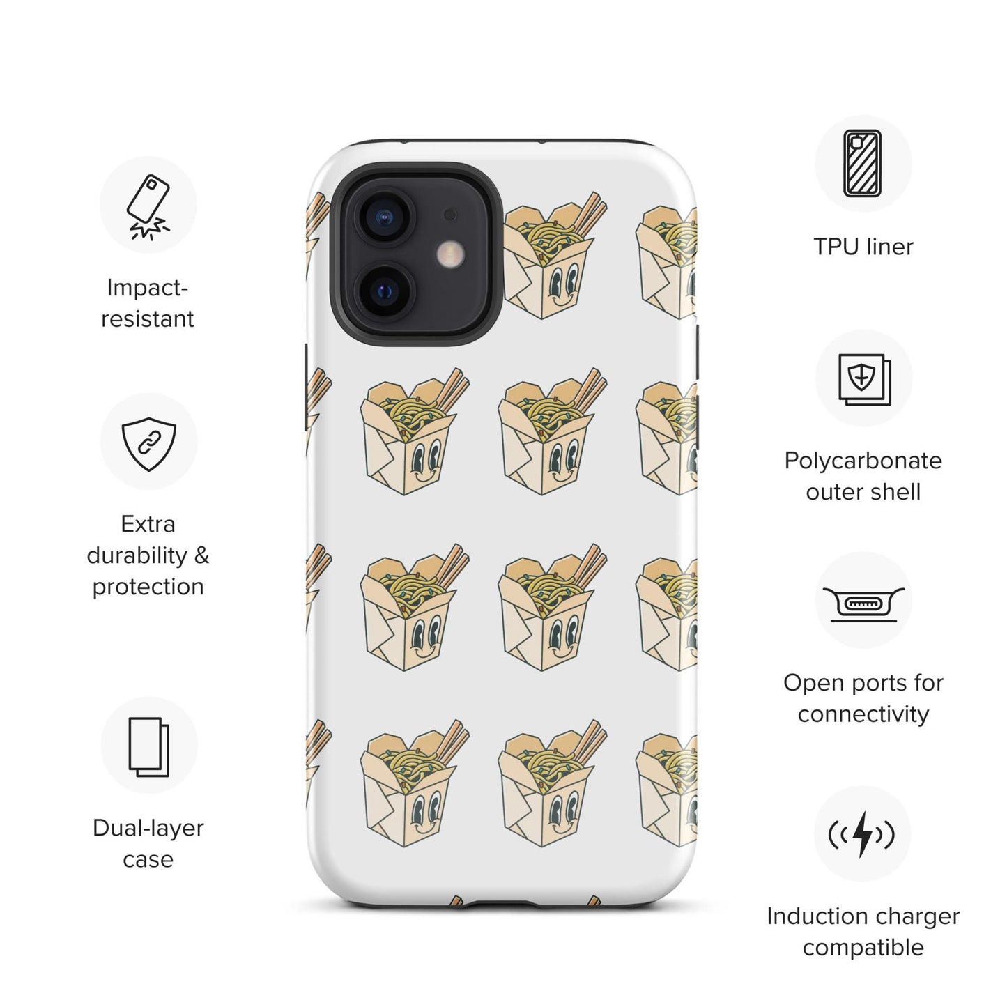 Tough Case for iPhone® -  takeout noodles, cartoon case, pop culture