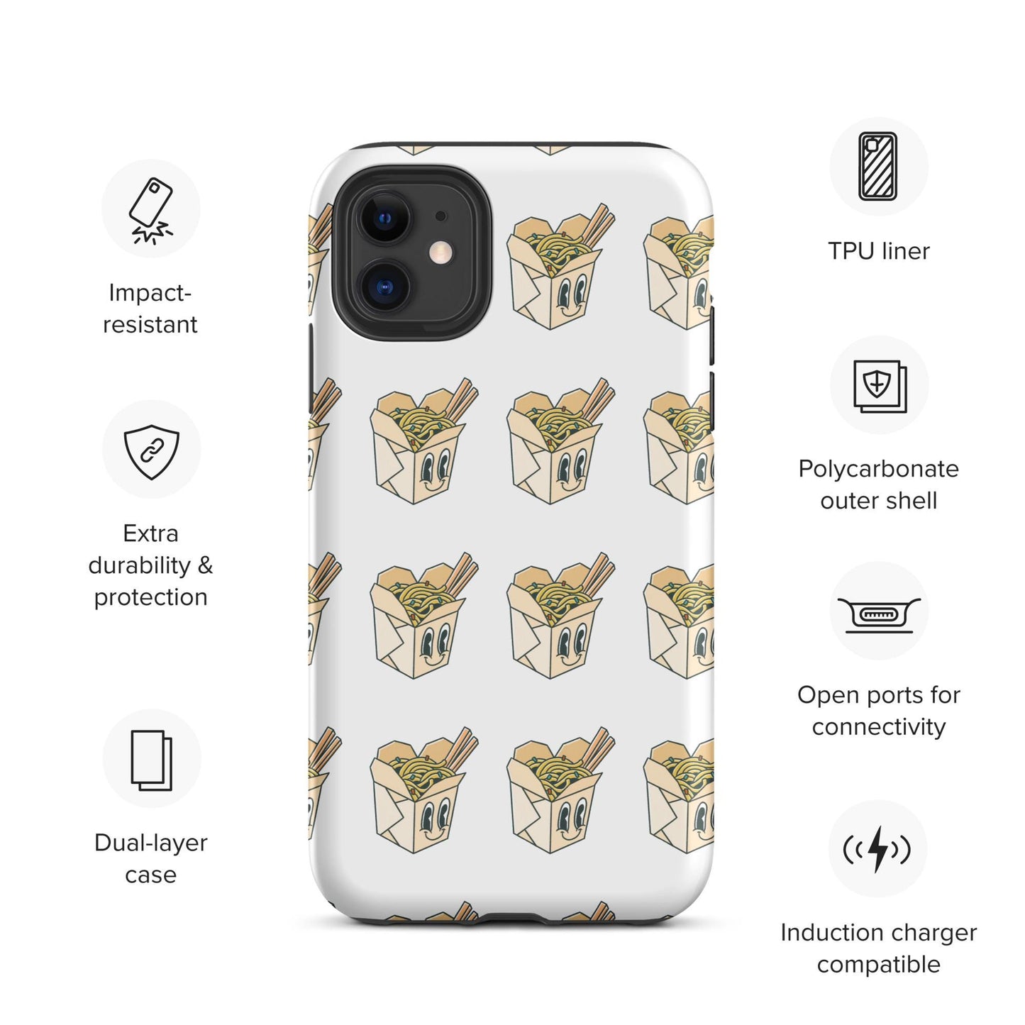 Tough Case for iPhone® -  takeout noodles, cartoon case, pop culture