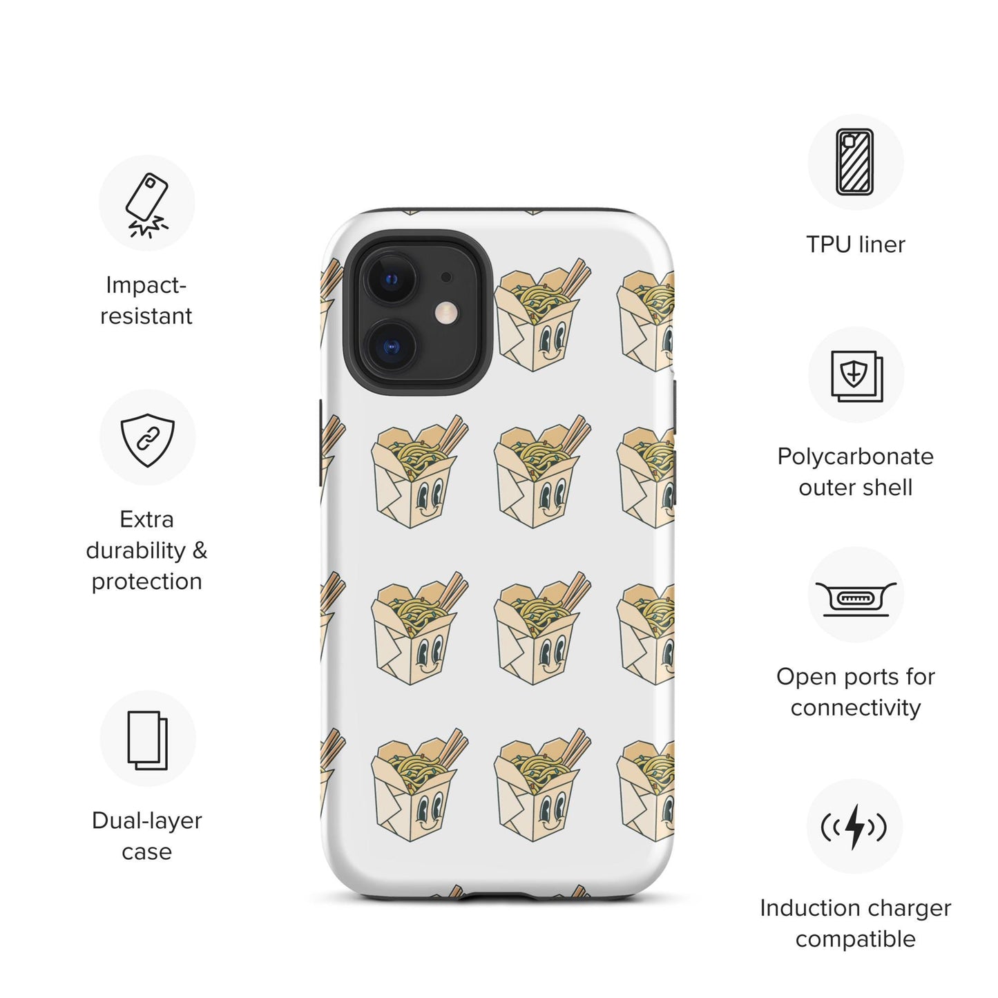 Tough Case for iPhone® -  takeout noodles, cartoon case, pop culture