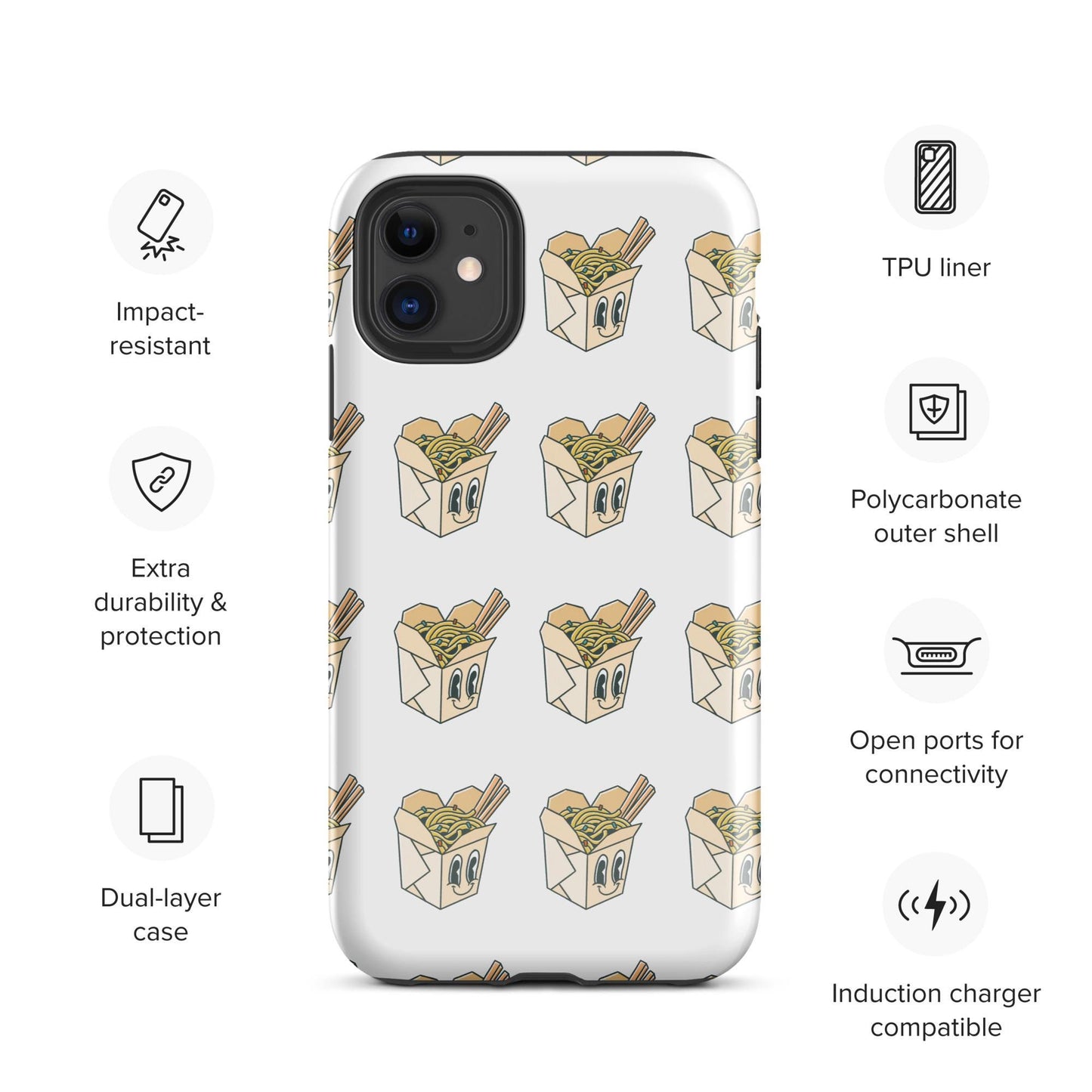 Tough Case for iPhone® -  takeout noodles, cartoon case, pop culture