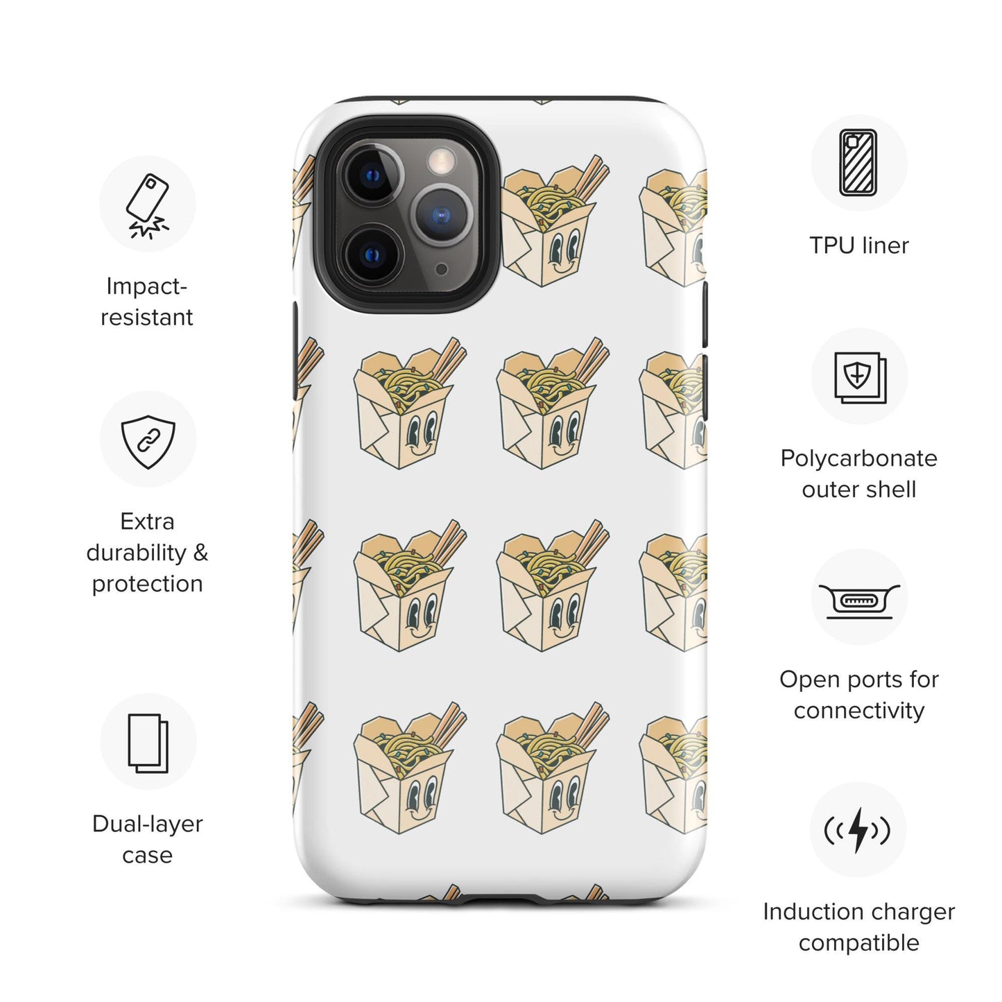 Tough Case for iPhone® -  takeout noodles, cartoon case, pop culture