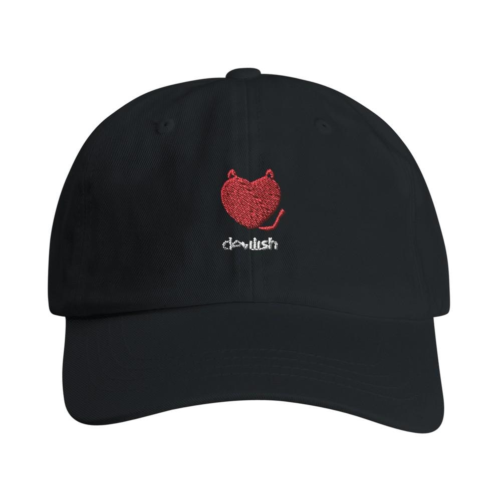 devilish hat with heart, embroidered Halloween hat, pumpkin, vintage baseball cap, dad, family, spooky, season, cotton hat, Halloween