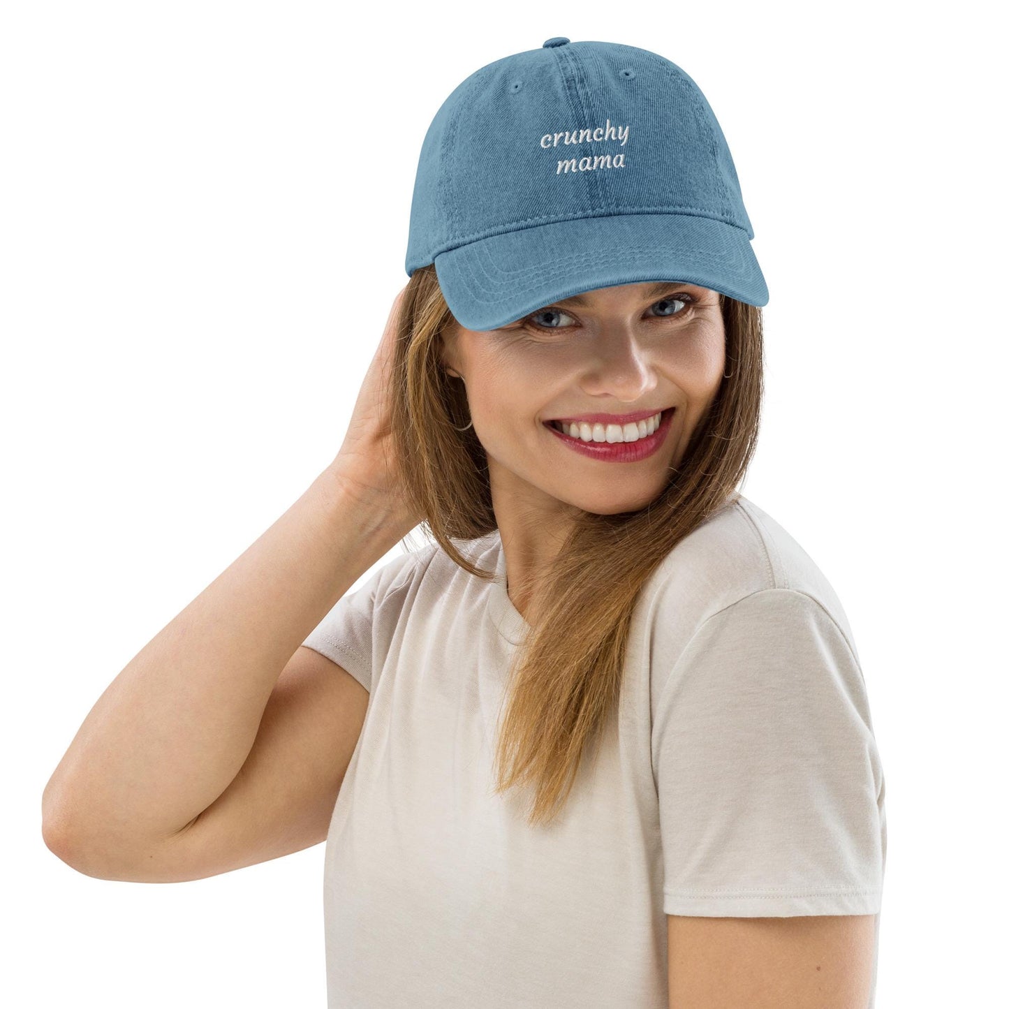 Crunchy Mama Hat, Dad Cap, Baseball cap, denim style hat, crunchy moms movement