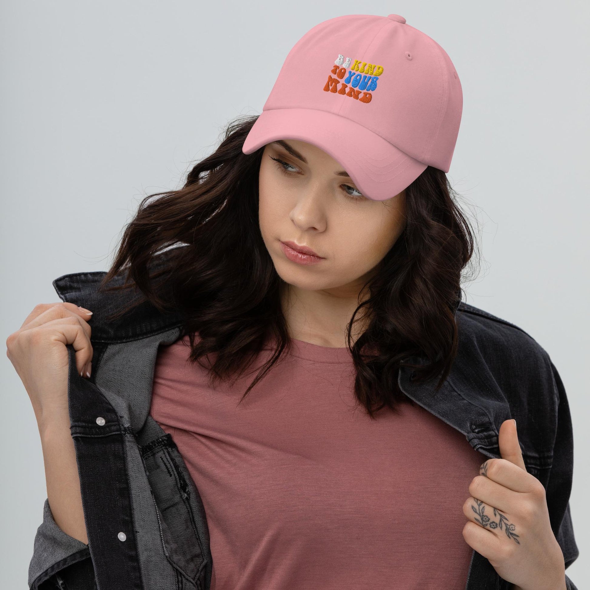 Be Kind To Your Mind Groovy Baseball Cap, Dad cap, groovy, kindness, mind, mental health hat