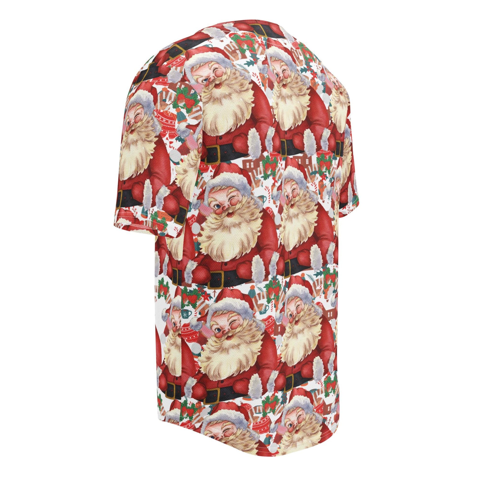 Vintage Santa patterned Recycled baseball jersey