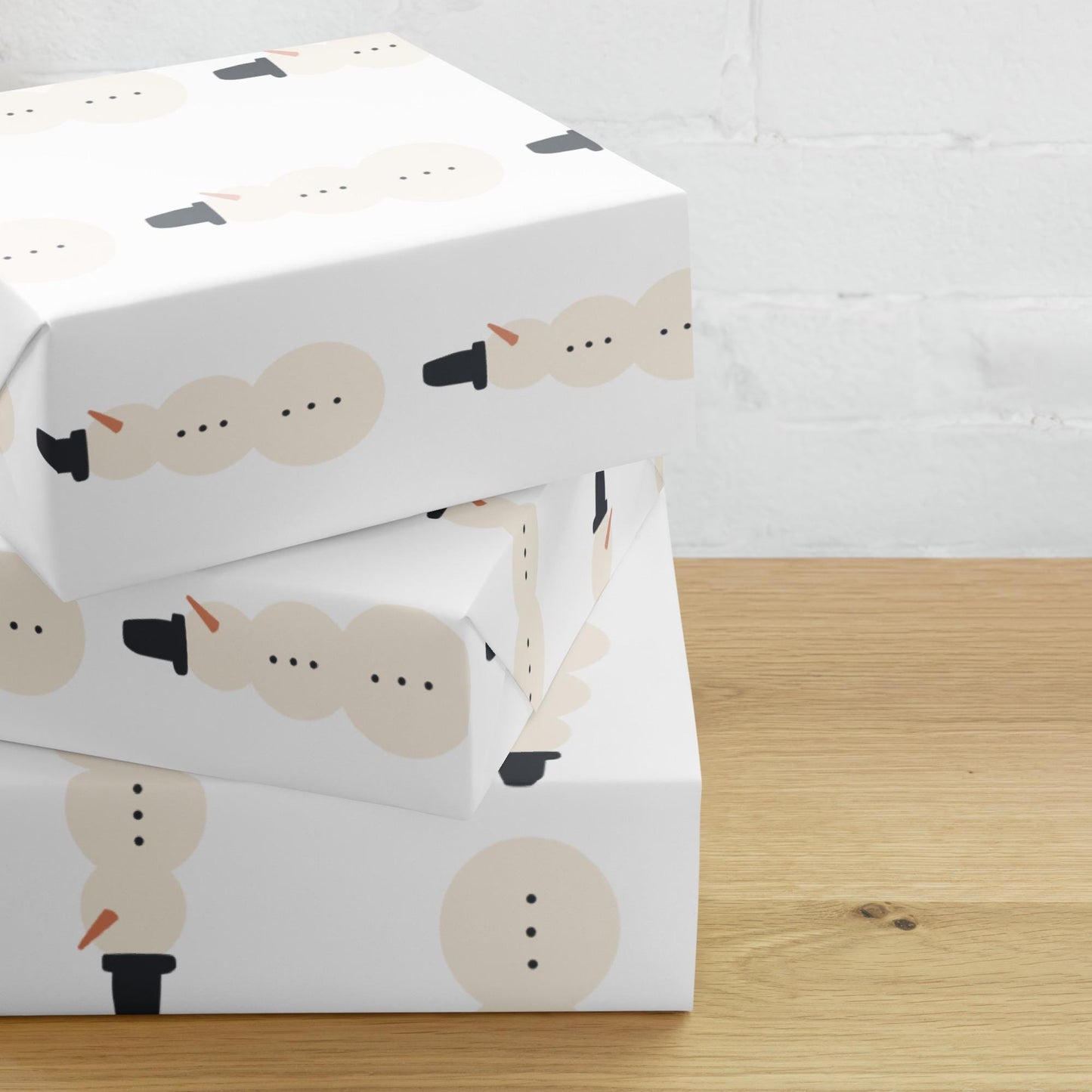 Minimalist Snowman Custom Wrapping paper sheets