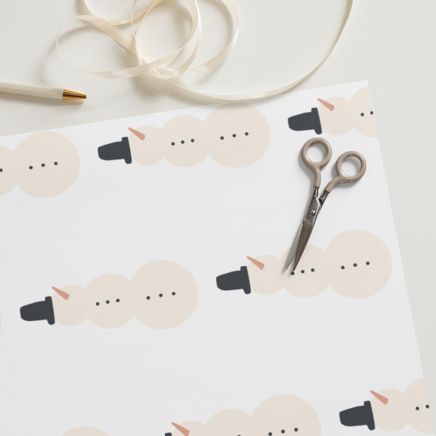 Minimalist Snowman Custom Wrapping paper sheets