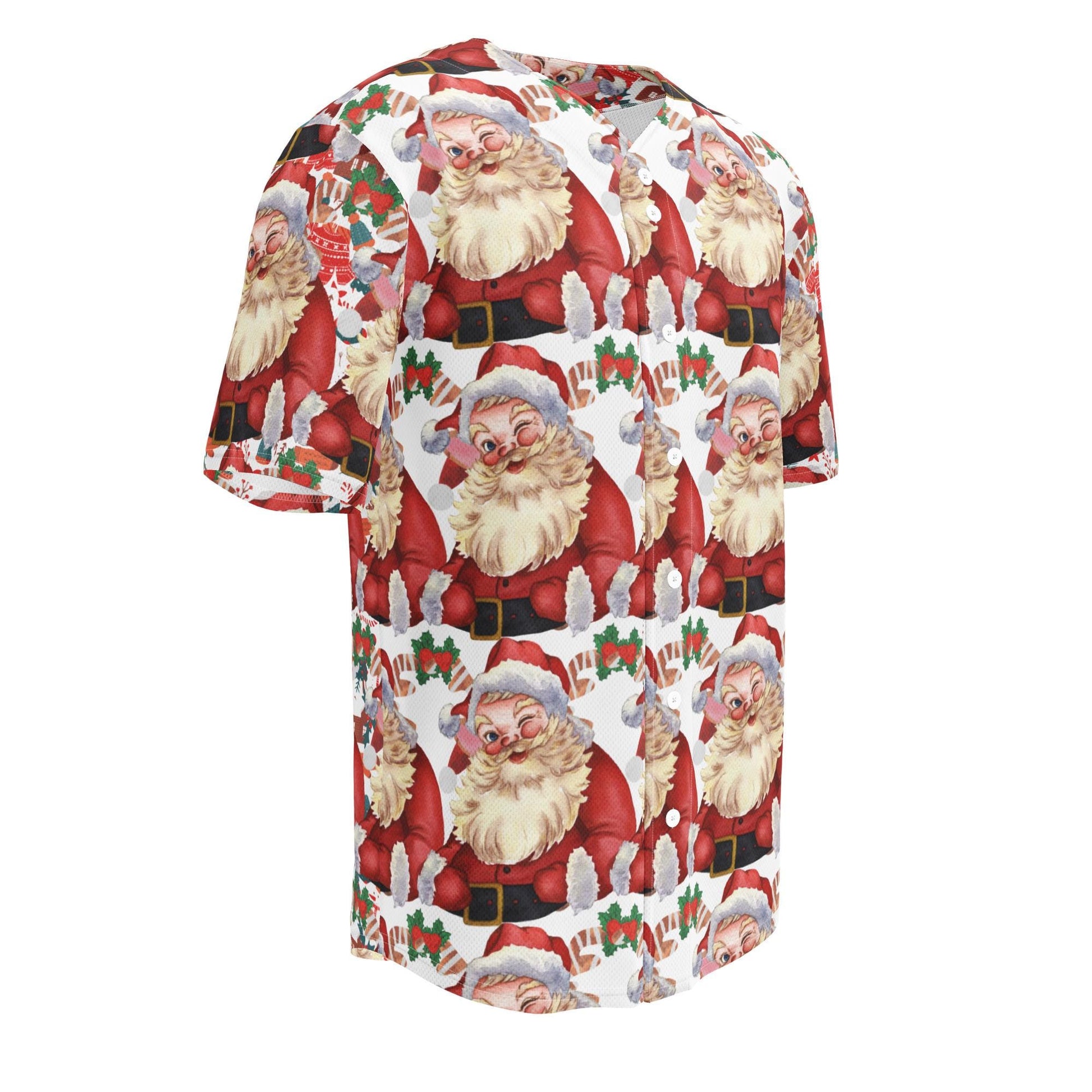 Vintage Santa patterned Recycled baseball jersey