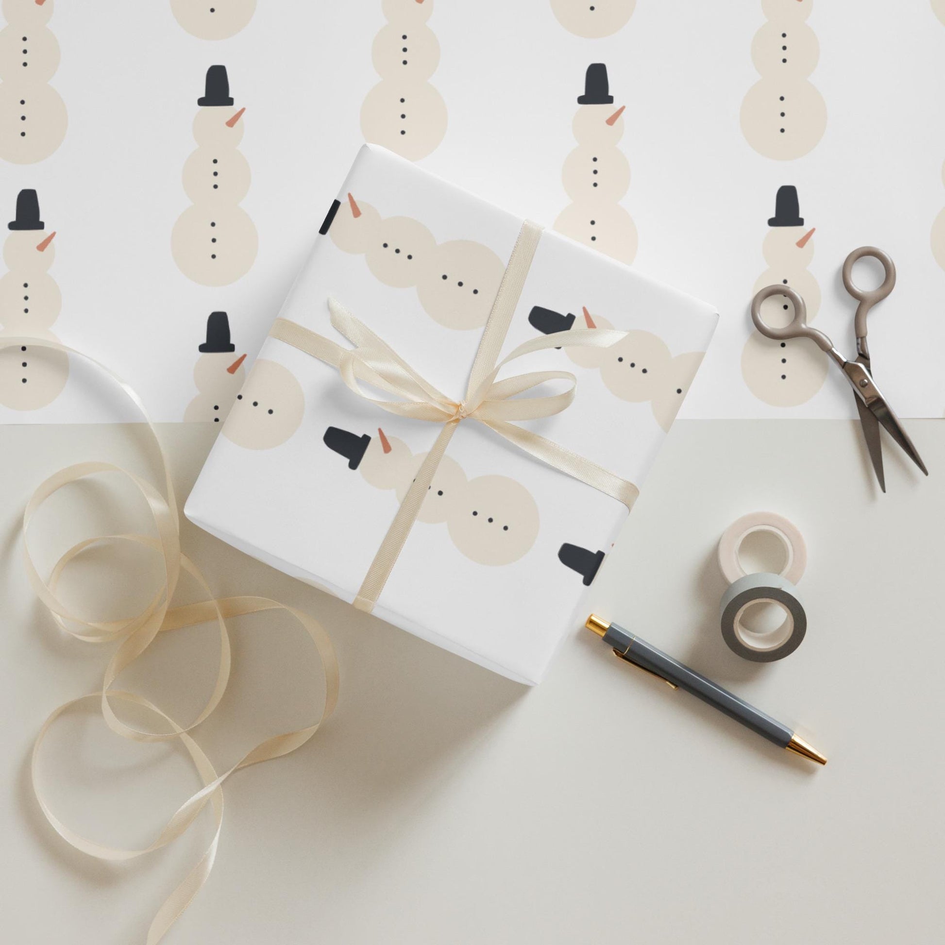 Minimalist Snowman Custom Wrapping paper sheets